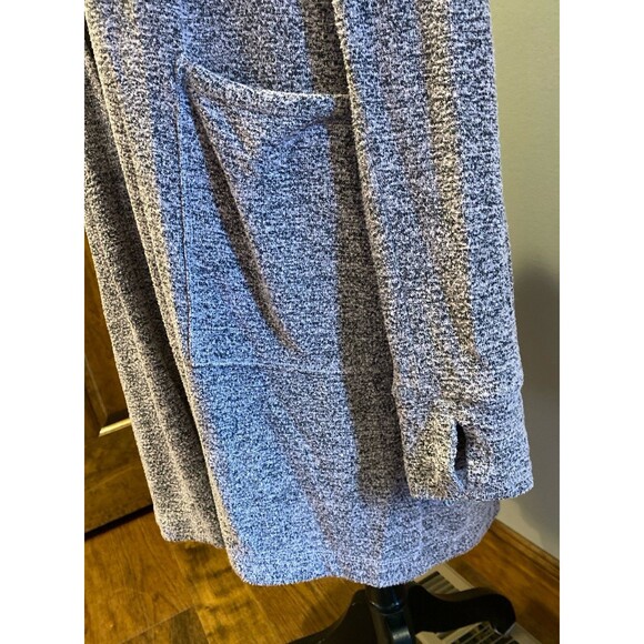 Hooded Cardigan Sweater Size ? 2X Gray Pink Open Front + Stretch Pockets - Picture 5 of 12